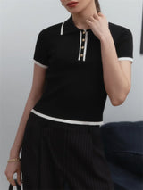 Women's Slim Contrast Knit Pullover