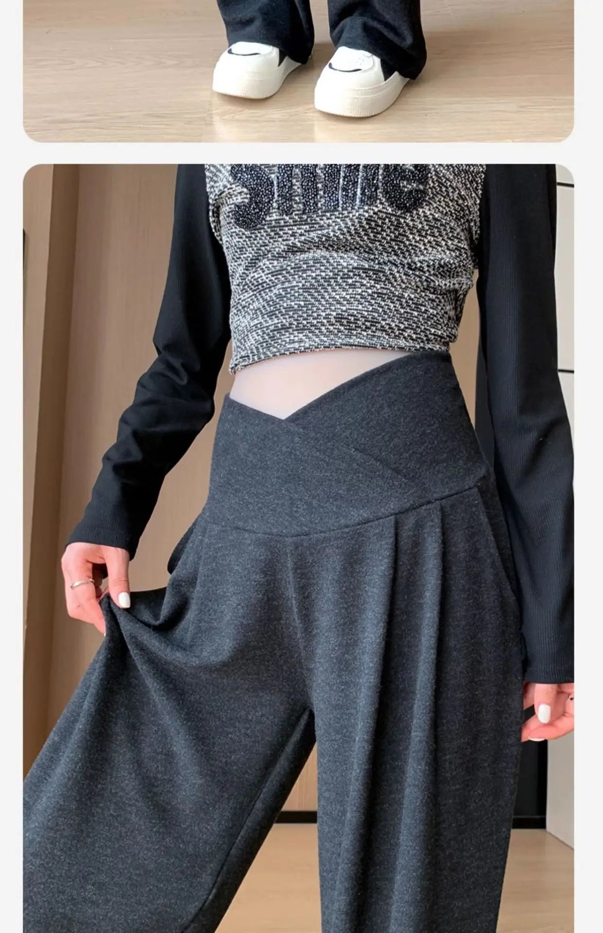 Wide-Leg Low-Waist Maternity Pants