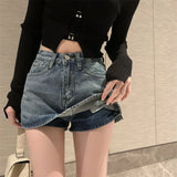 CuteGlow™ – Korean High Waist Mini Skirt (Slim Fit, Vintage Street)
