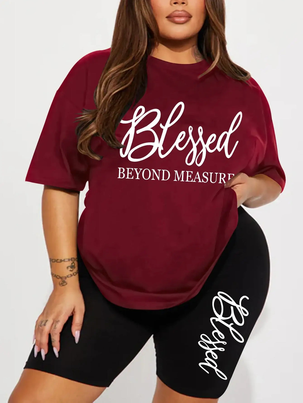 Women Plus Size Summer Casual Short Set