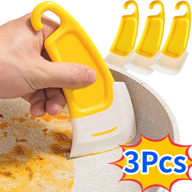Kitchen Pan & Dish Cleaning Scraper – Soft Blade Brush