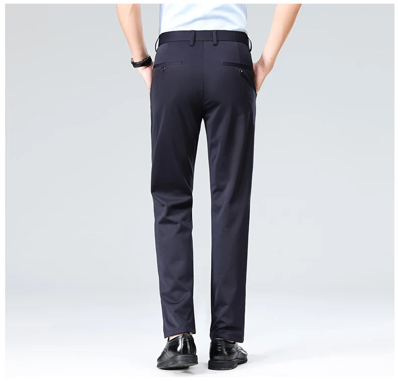 Men's Plus Size Business Trousers – Classic Black
