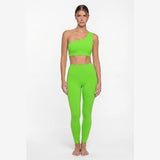 Blush One-Shoulder Yoga Set