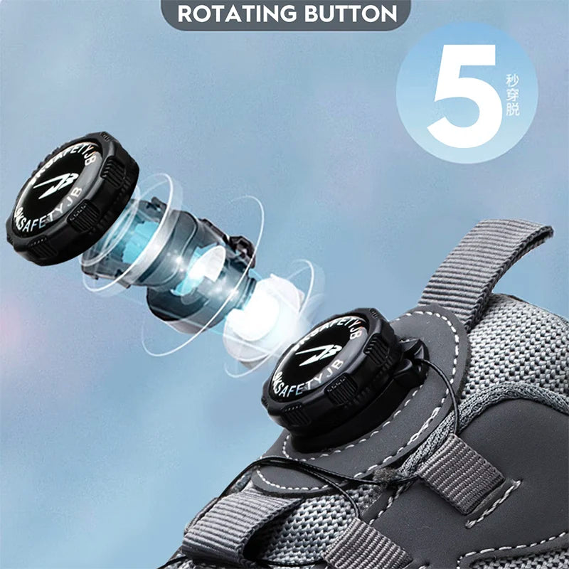 Men Rotating Button Safety Sneakers