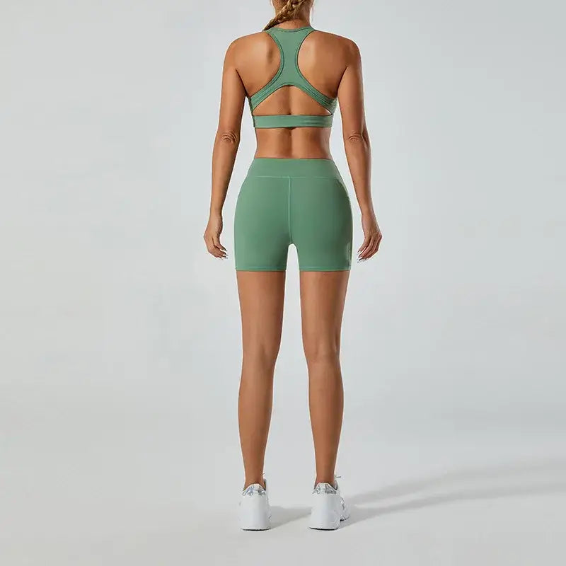 Women Deep V Hollow Back Sports Bra