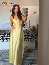 Golden Luxe Satin Maxi Dress