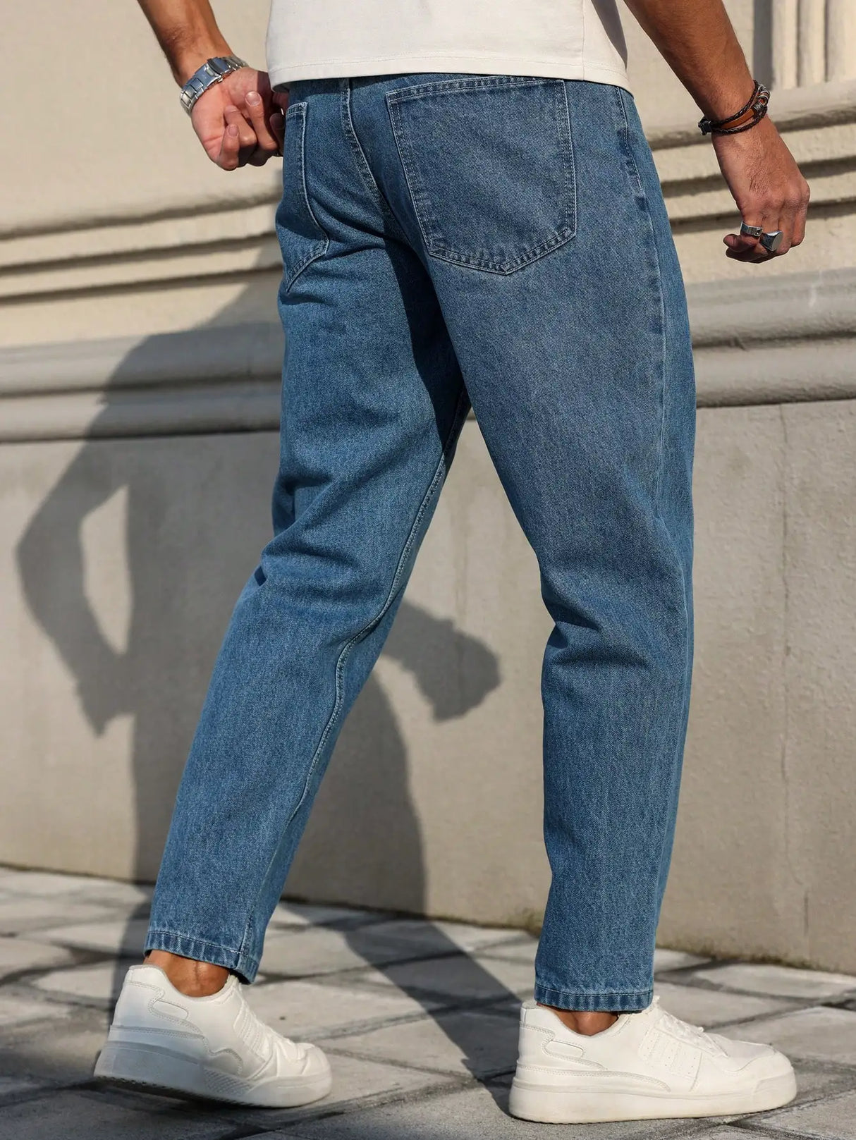 Men's Classic Blue Loose Jeans Plus Size