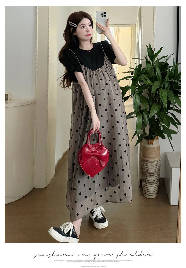 Summer Maternity Two-Piece Skirt Set