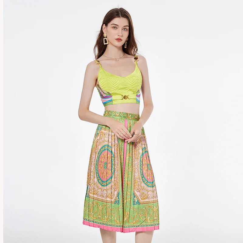 Women's Crop Top & Skirt Set