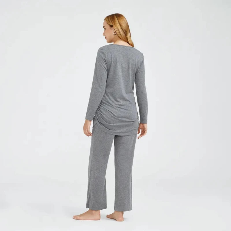 Long Sleeve Nursing Maternity Pajamas