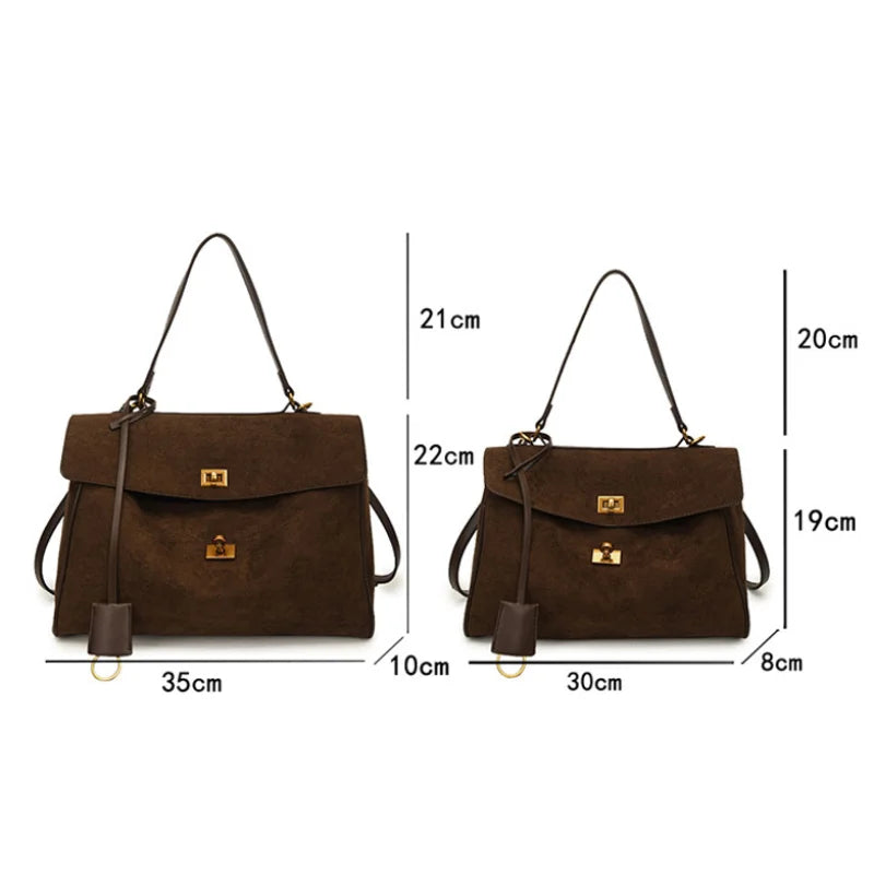 Frosted Leather Shoulder Bag