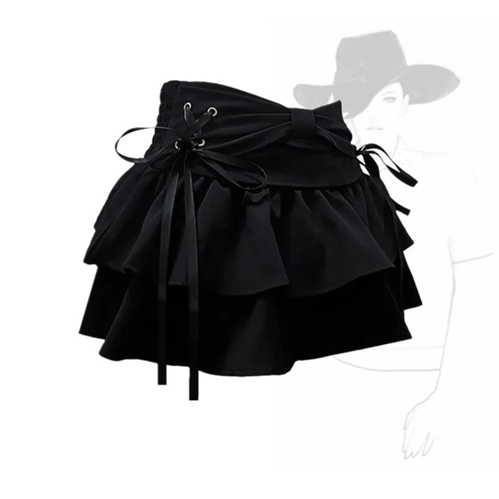 BowSpice™ – Kawaii Bow Denim Mini Skirt (Sexy Summer Gothic Look)