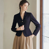 Slimette™ – Crop Blazer (Chic Black Fit, Youthful Korean Edge)