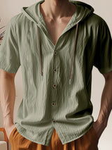 Urban Hooded Button Shirt