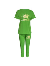 Women Plus Size Printed Casual Set