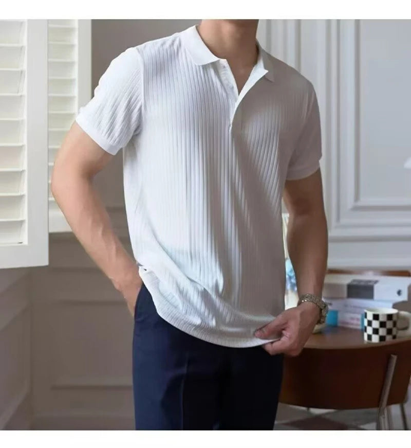 Men Stripe Polo Shirt