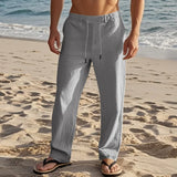 Men Cotton Linen Straight Pants