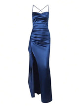 Midnight Satin Slip Gown