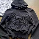 Harajuku Oversized Embroidered Hoodie