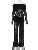 LaceReign™ – See-Through Party Jumpsuit (Seductive, Sheer & Chic)