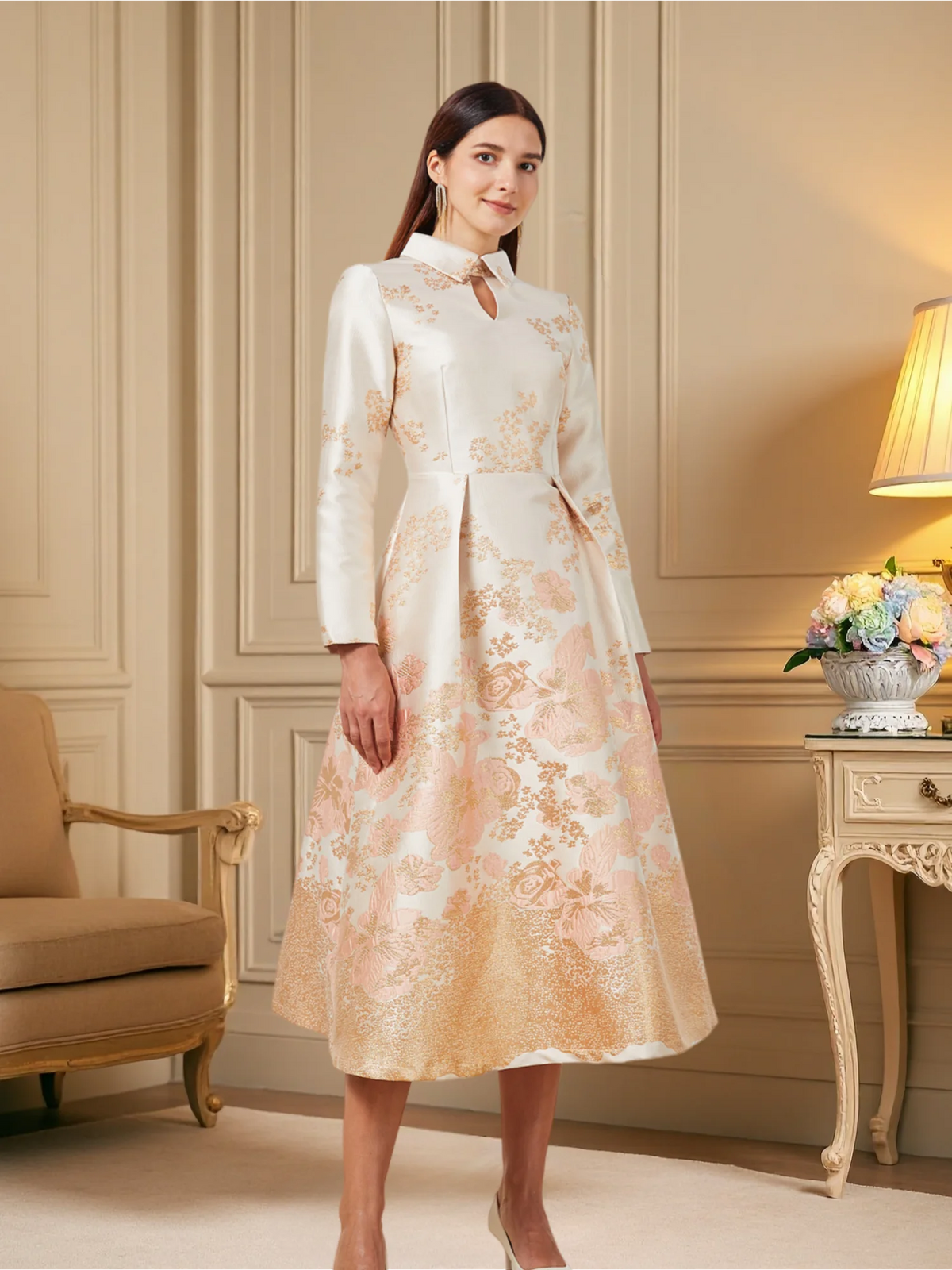 Women's Jacquard Evening Dress