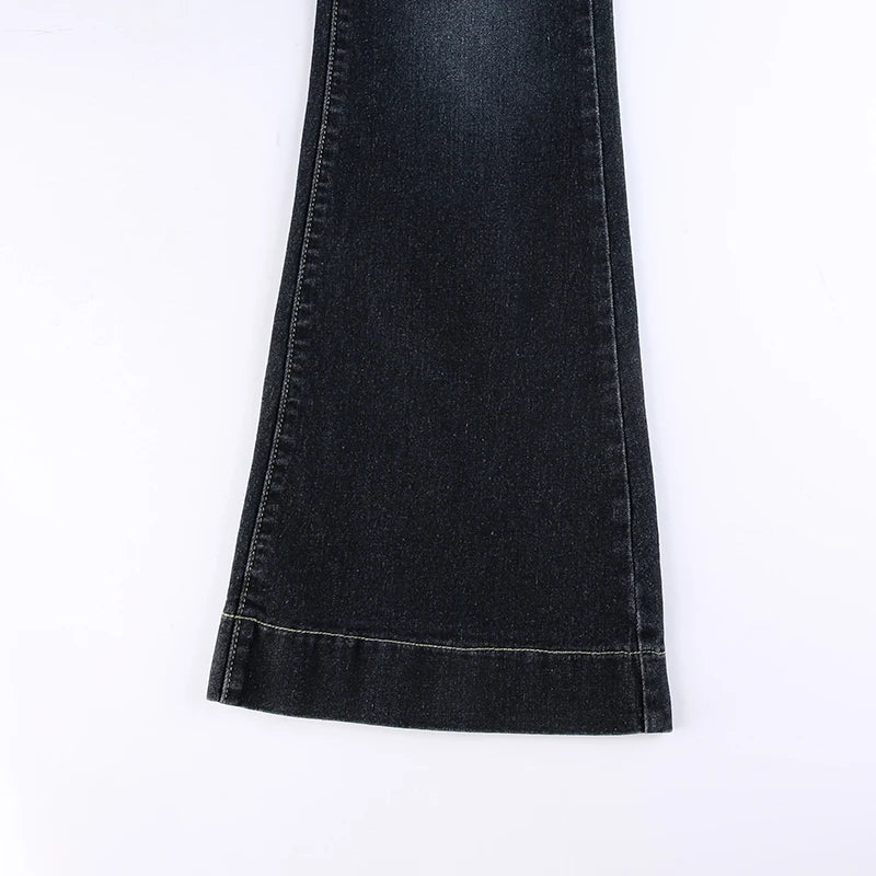 FlareRush™ – 90s Low Waist Cargo Pants (Vintage Y2K, Korean Flare)