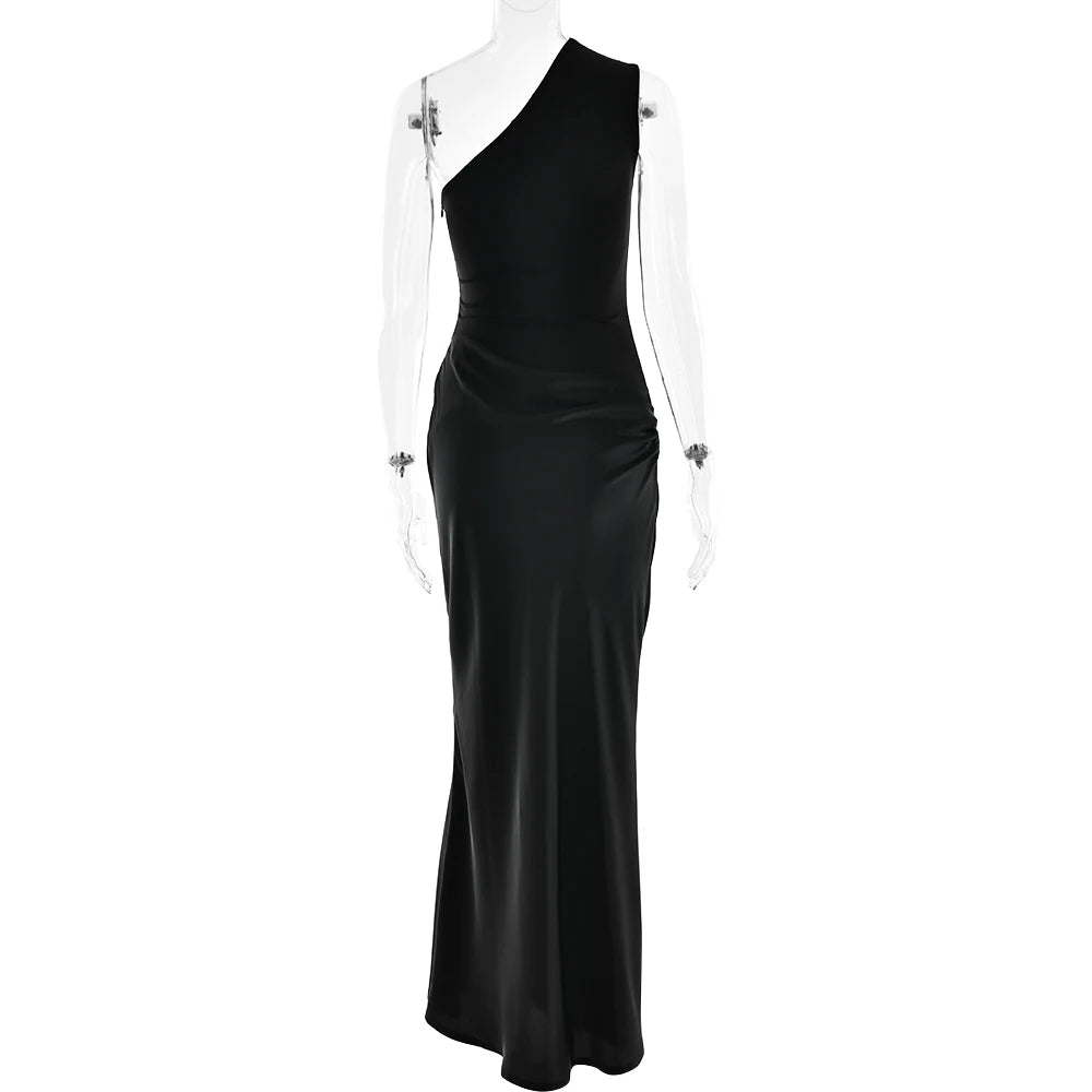 Luxe One-Shoulder Satin Gown