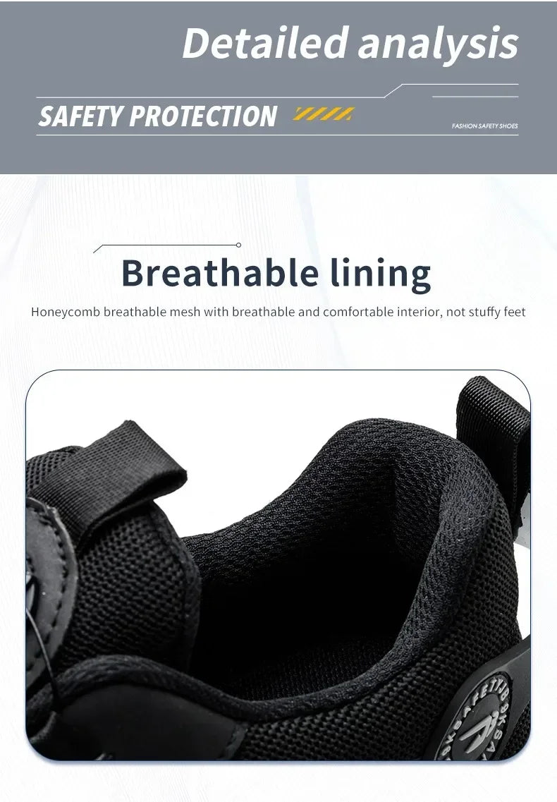 Women Safety Shoes White Lightweight Sneakers