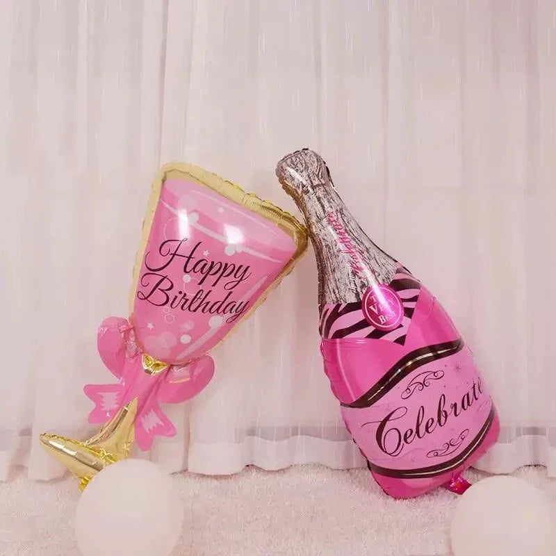 Champagne Bottle & Glass Balloon Set