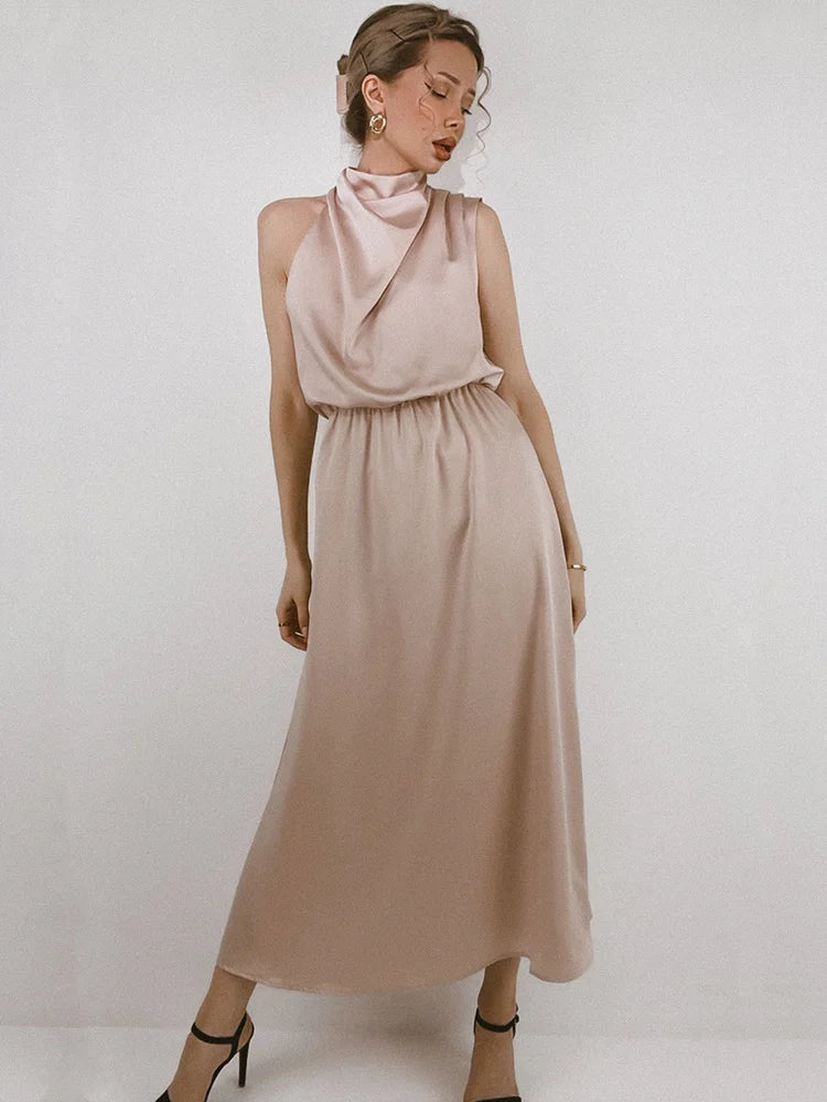 Women's Silk Satin Evening Dress