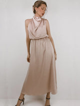 Women's Silk Satin Evening Dress