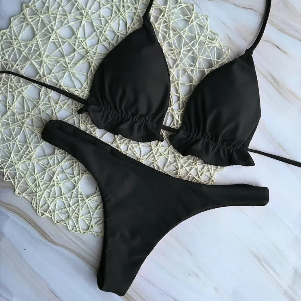 Lace-Up Brazilian Bikini