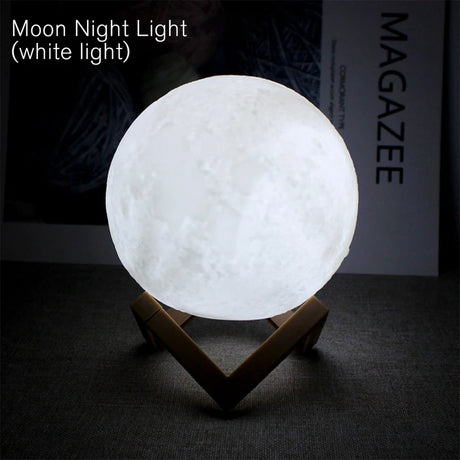LED Moon Night Light in white, perfect for decor and as a charming gift for any occasion.