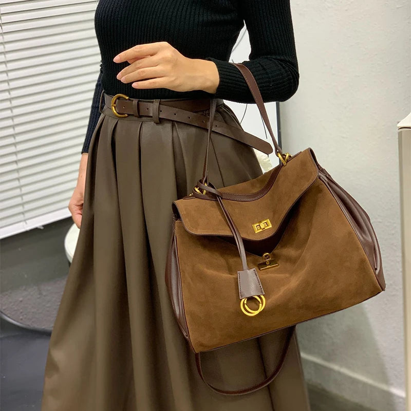 Frosted Leather Shoulder Bag