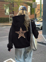 Leopard Print Fleece Hoodie