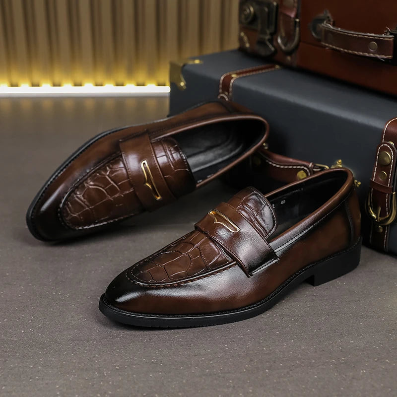 Men’s Black PU Leather Loafers