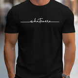 Men Letter Print Cotton Tee
