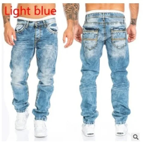 Men’s Hip-Hop Straight Stitch Jeans