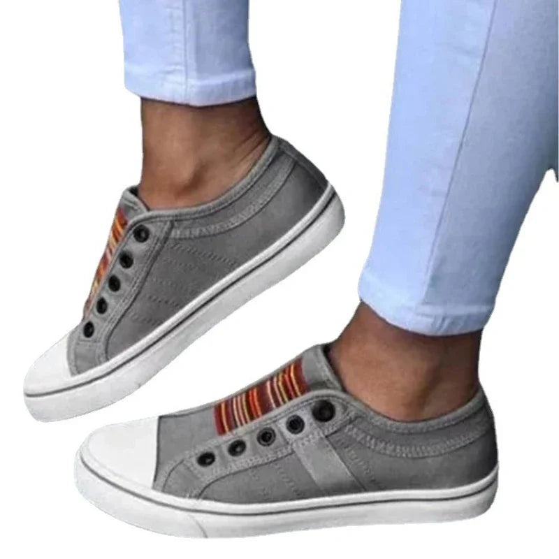 Women Canvas Shoes Slip On Thick Sole Loafers