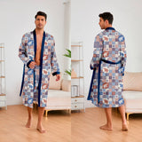 Men’s Leopard Satin Bathrobe Set