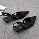 Woven Pointed Toe Heels – Elegant Sandals