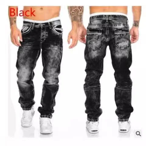 Men’s Hip-Hop Straight Stitch Jeans