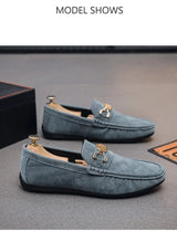 Men Solid Color Big Size Loafers