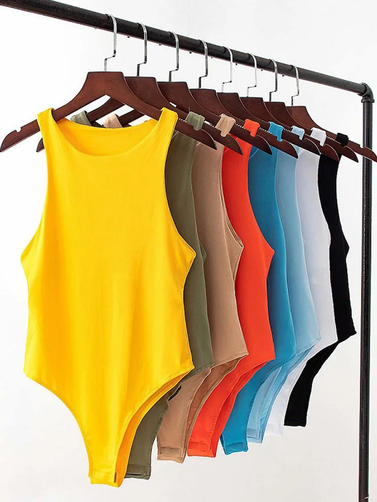 Women Solid Bodycon Club Bodysuit