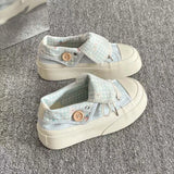 Women Canvas Shoes Thick Sole White Sneakers