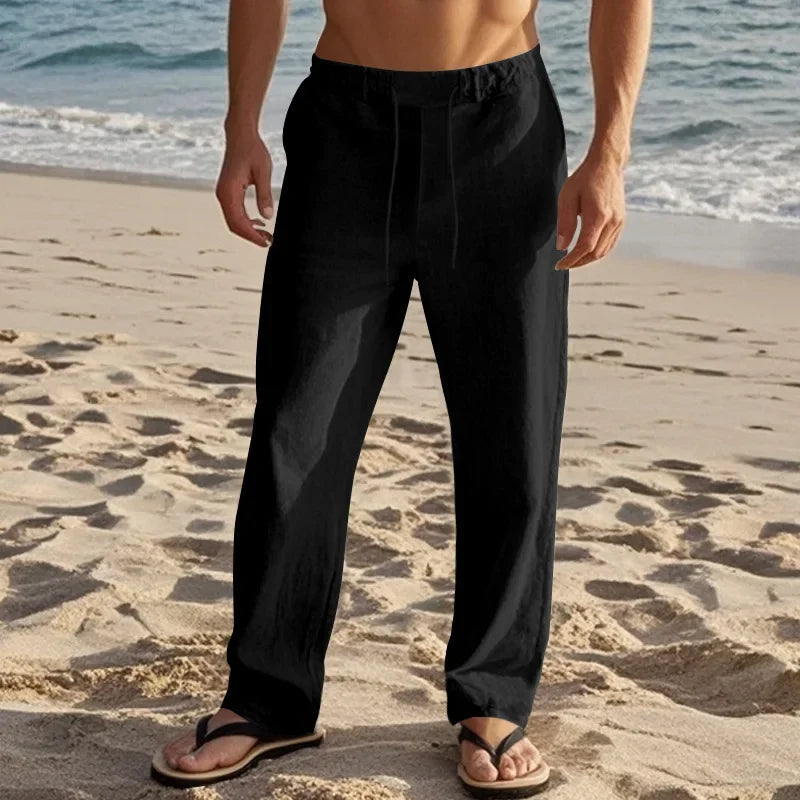 Men Cotton Linen Straight Pants