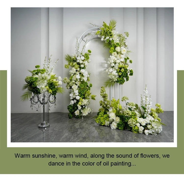 White Green Floral Arrangement Decor
