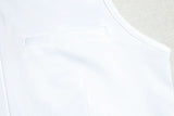 Women’s White Lapel Pleated Dress