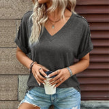 Women Cotton V-Neck Button Shirt