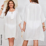 Women White Sleeveless A-Line Dress